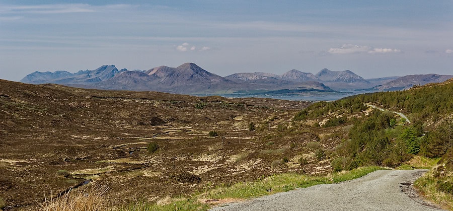 Die Glenelg Fähre 2 Blick auf die Cuillins auf dem Weg zur Glenelg Fähre