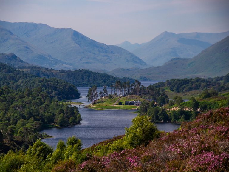 Ausblick vom Am Meallan Viewpoint auf Loch Affric