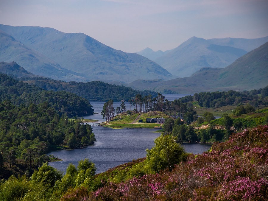 Ausblick vom Am Meallan Viewpoint auf Loch Affric