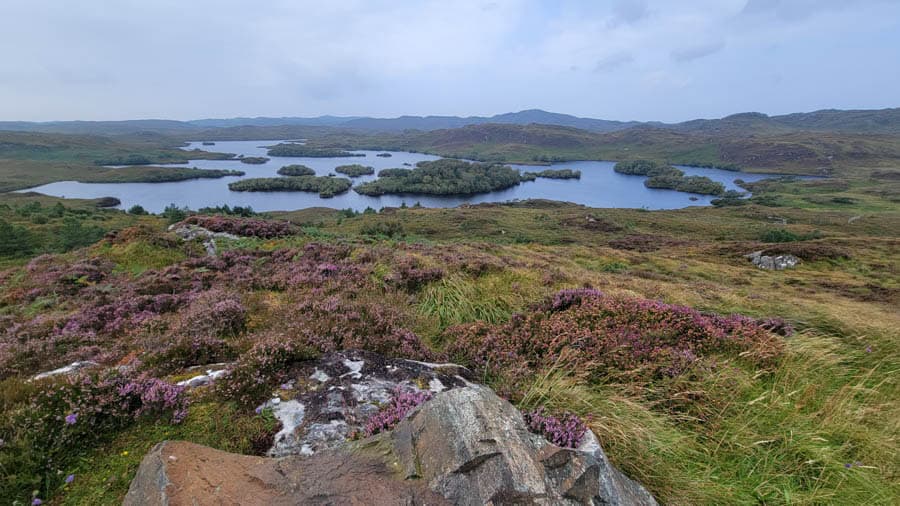 NC500 - Aussicht auf Loch Beannach und Assynt, Little Assynt, Lochinver